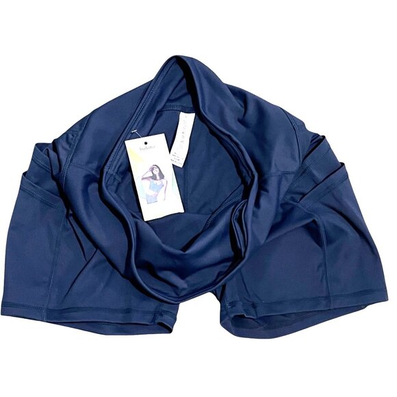 Halara Double Pocket High Waisted Plain Biker Shorts Sz Large Gray Womens - Picture 4 of 5